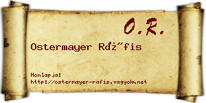 Ostermayer Ráfis névjegykártya